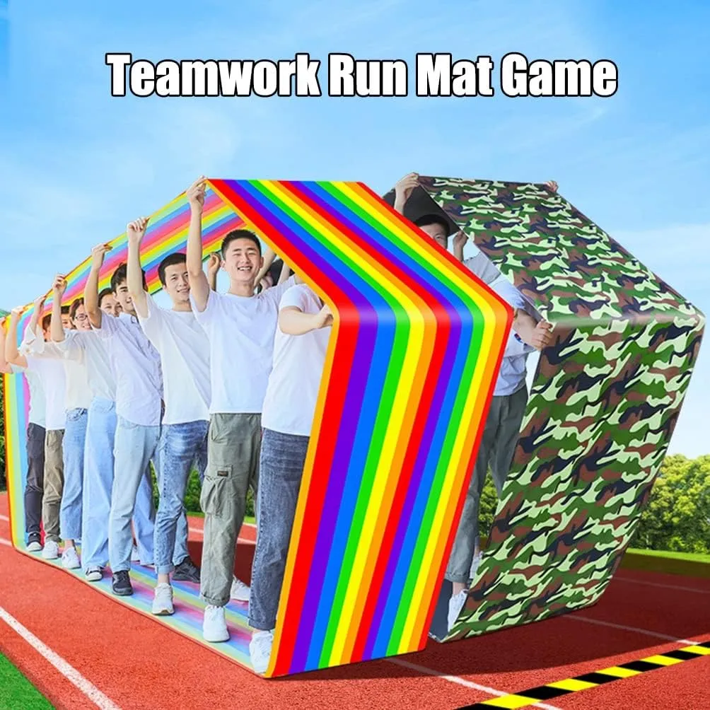 4PCS Group Cooperative Play Oxford Cloth Running Mat, Adult Kids Outdoor Carnival Activity Competition Game Running Mat (Size : Adult-6M)
