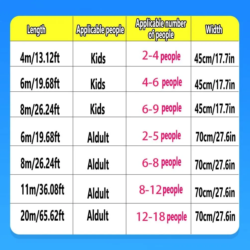 4PCS Group Cooperative Play Oxford Cloth Running Mat, Adult Kids Outdoor Carnival Activity Competition Game Running Mat (Size : Adult-6M)