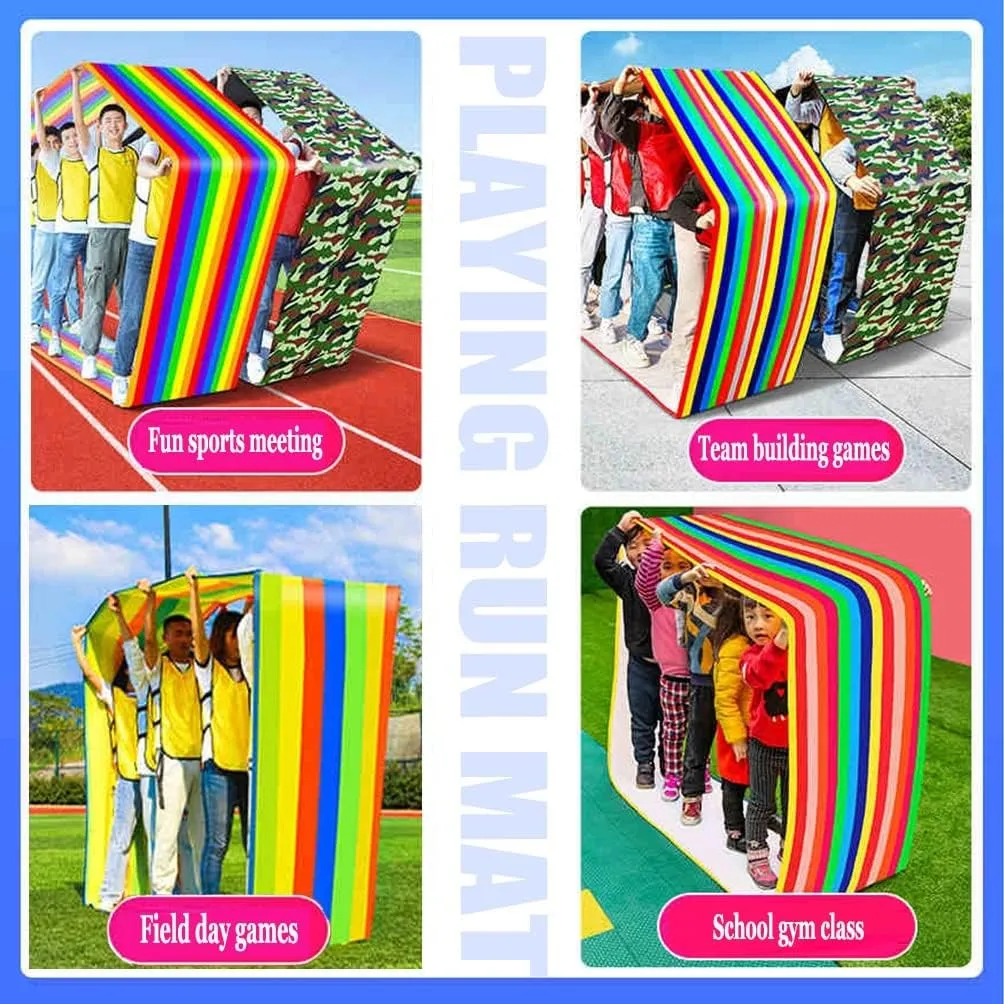 4PCS Group Cooperative Play Oxford Cloth Running Mat, Adult Kids Outdoor Carnival Activity Competition Game Running Mat (Size : Adult-6M)