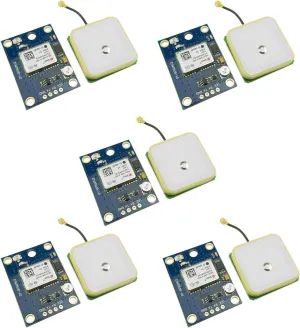 5-Pack GY-NEO6MV2 NEO-6M GPS Flight Controller Module 3V-5V with Super Ceramic Antenna for Arduino EEPROM APM 2.5