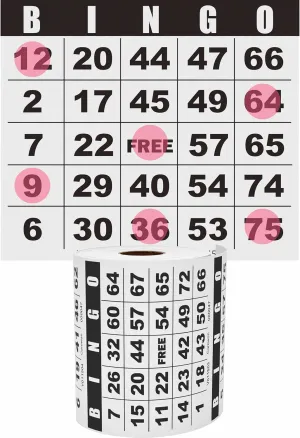 500 Bingo Cards, Paper Bingo Sheets, Large Print, Disposable or Reusable for Daubers or Chips