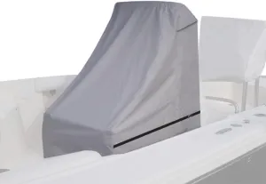 600D Fade and Tear Resistant Boat Center Console Cover,Heavy-Duty Waterproof and UV Protection Trailerable Boat Console Cover with Windproof Strap, Grey (Large Size up to 40" L 46" W 45" H)