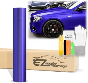60"x84" (5FTx7FT) Brushed Aluminum Royal Purple Vinyl Wrap DIY Decal Sheet Film Car Auto Vehicle Motorcycle Air Release Bubble Free Self Adhesive Peel and Stick Free Tool Kit