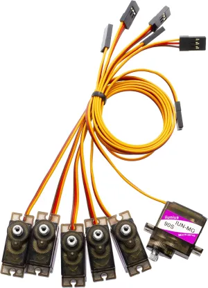 6pcs MG-90S 12g Metal Gear Micro Servo Upgraded SG90 Digital Micro Servos for RC Airplane Model Car Helicopter Robot Diving Equipment Racing Model