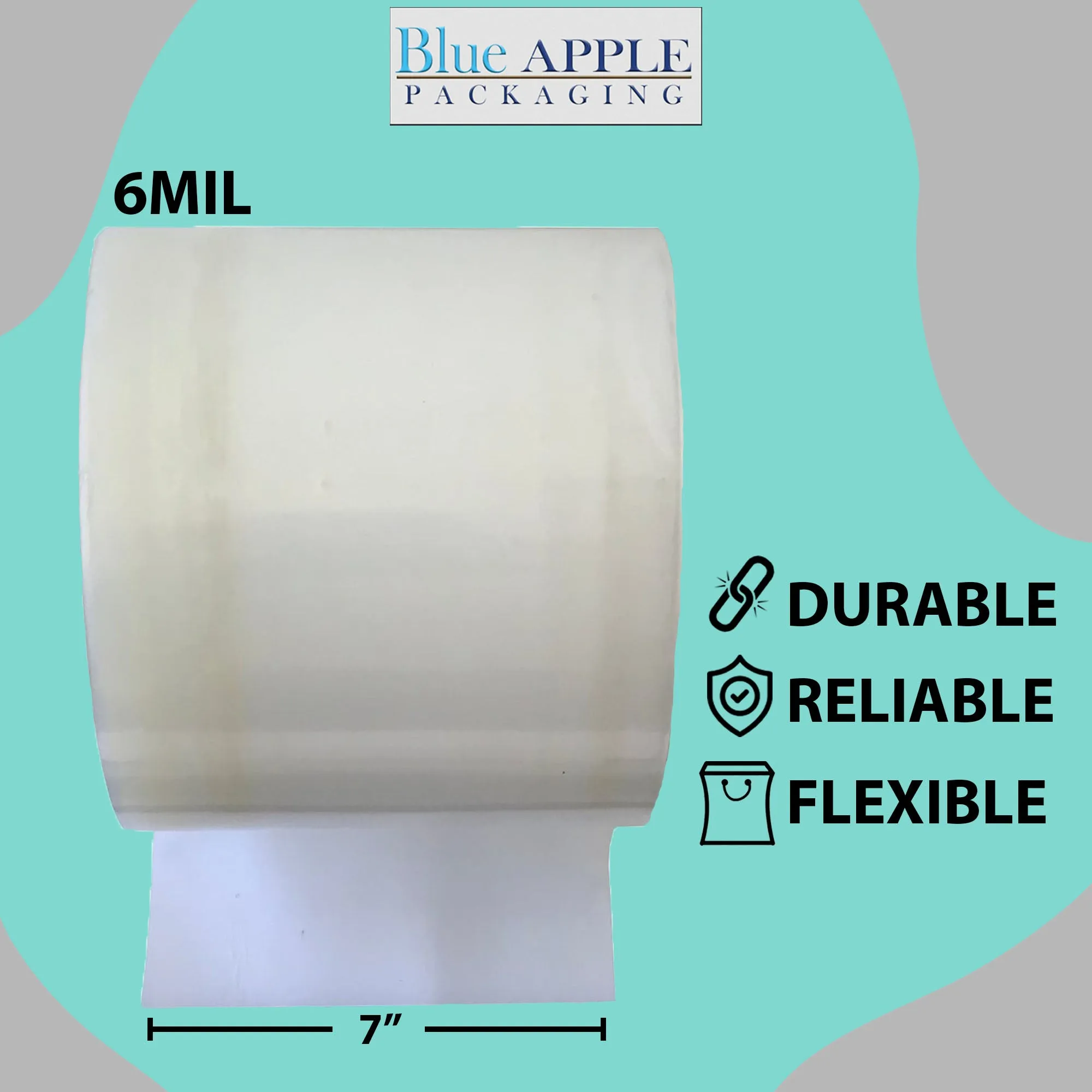 7 inch x 725ft Poly Tubing Roll 6 Mil LDPE Low Density