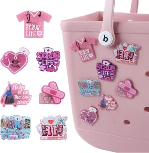 7Pcs Nurse Bag Charms for Bogg Bag, Acrylic Nurse Life Charm for Simply Southern Tote, Nurse Themed Accessory for Beach Handbag