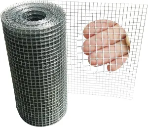 8in X 20ft Hardware Cloth 1/4 Inch 23Gauge, Galvanized Welded Wire Metal Roll, Garden Rabbit Fencing, Snake Fence, Chicken Gopher Racoons Critters Rehab Cage