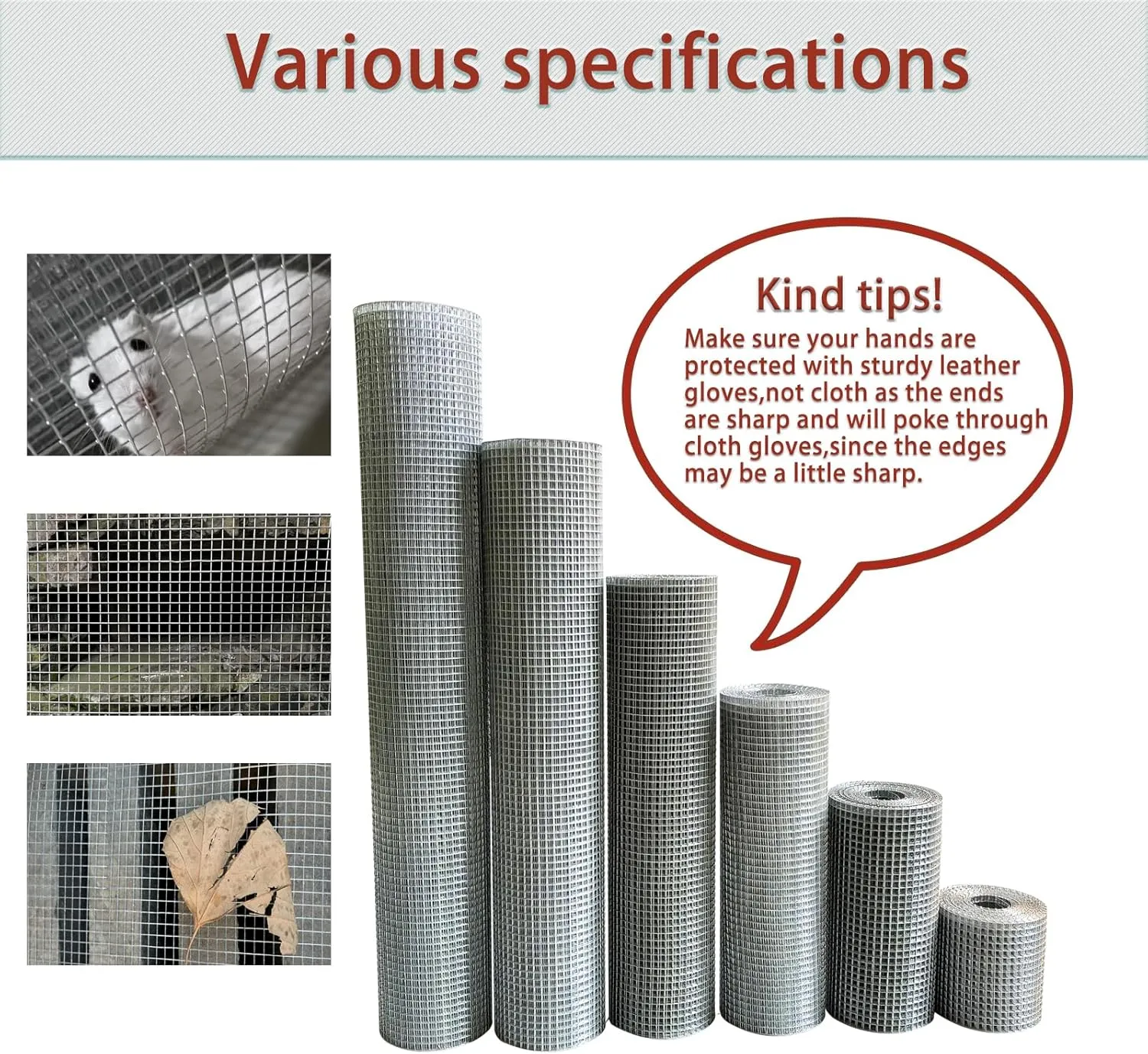 8in X 20ft Hardware Cloth 1/4 Inch 23Gauge, Galvanized Welded Wire Metal Roll, Garden Rabbit Fencing, Snake Fence, Chicken Gopher Racoons Critters Rehab Cage