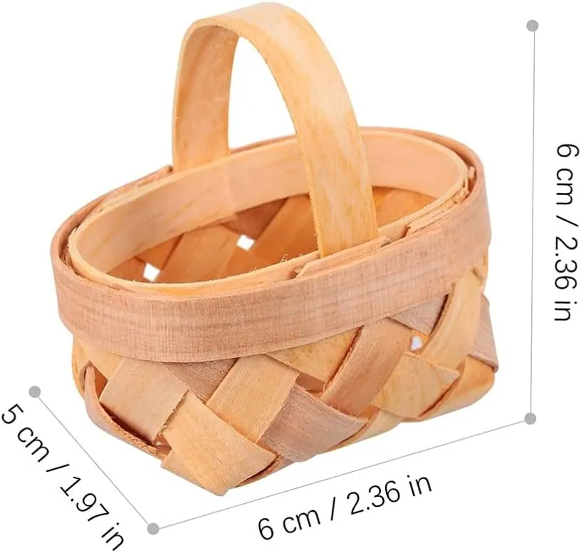 8pcs Hand Woven Basket Rustic Handmade Handheld Empty Baskets to Fill Craft Toys Hamper Basket Mini Baskets for Party Favors Candy Case Old Fashioned Bamboo Weaving Baby