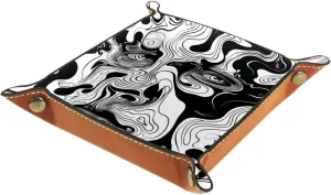 Abstract Art Man Stacking Jewelry Organizer Trays for Women, Desk Drawer Earring and Bracelet Tray, Key Tray for Entryway Table, Small Decorative Storage Organizer, 20.5x20.5cm, snh-001