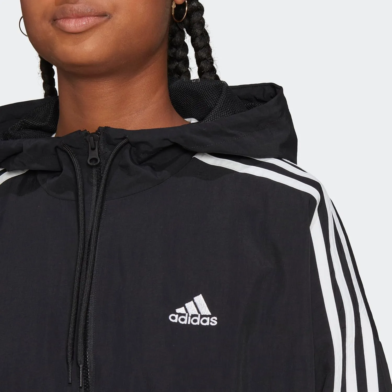 adidas Women's Standard Essentials 3-Stripes Woven Windbreaker