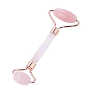 ADRIANNE K ROSE QUARTZ FACE ROLLER. ANTI AGING. REDUCES SKIN PUFFINESS. INCREASES BLOOD CIRCULATION. AT HOME FACIAL TOOL FOR ALL SKIN TYPES