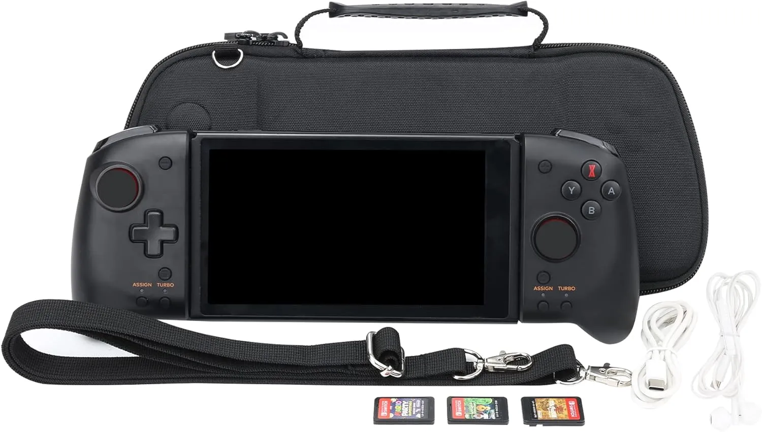 Aenllosi Hard Travel Case for Hori Nintendo Switch Split Pad Pro Handheld Controller-Black(Only Case)