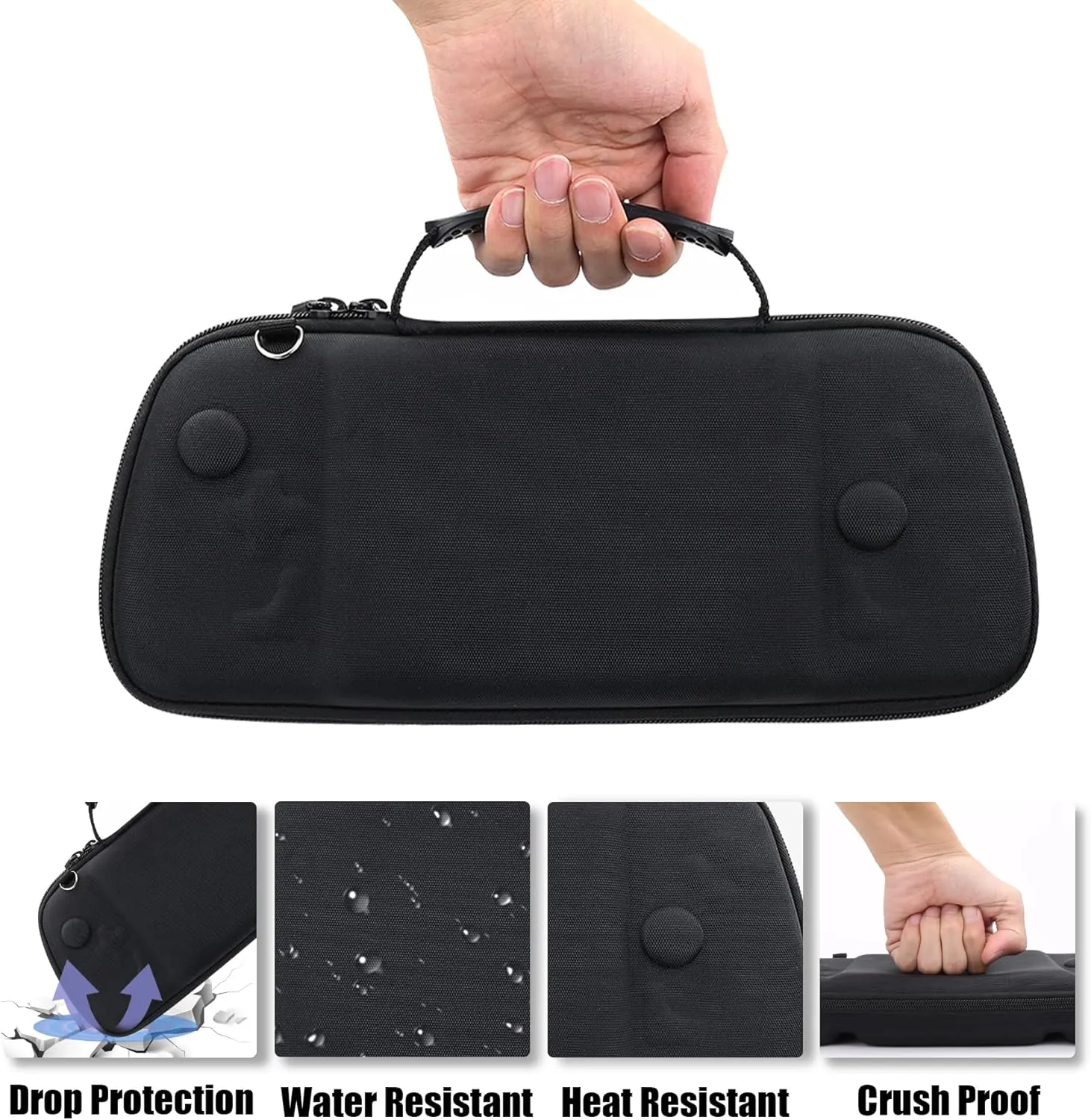 Aenllosi Hard Travel Case for Hori Nintendo Switch Split Pad Pro Handheld Controller-Black(Only Case)