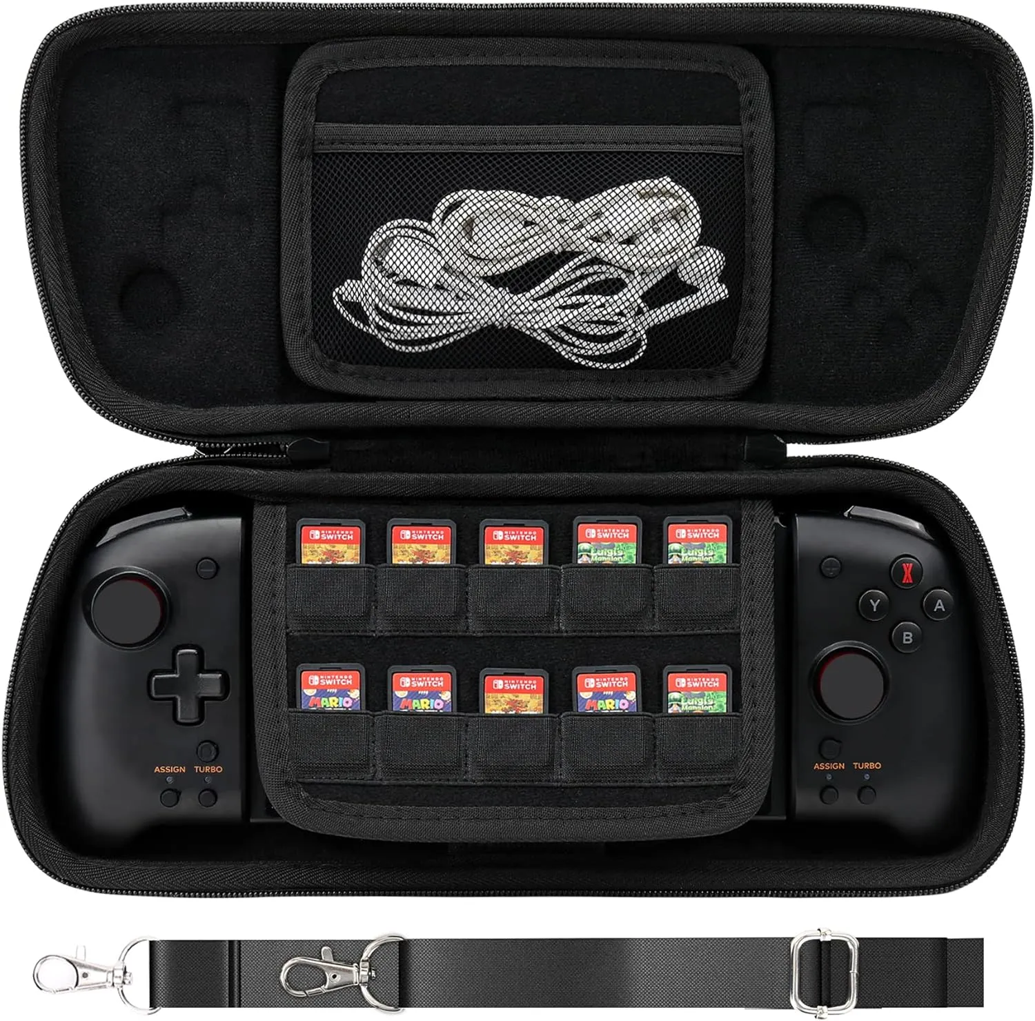 Aenllosi Hard Travel Case for Hori Nintendo Switch Split Pad Pro Handheld Controller-Black(Only Case)