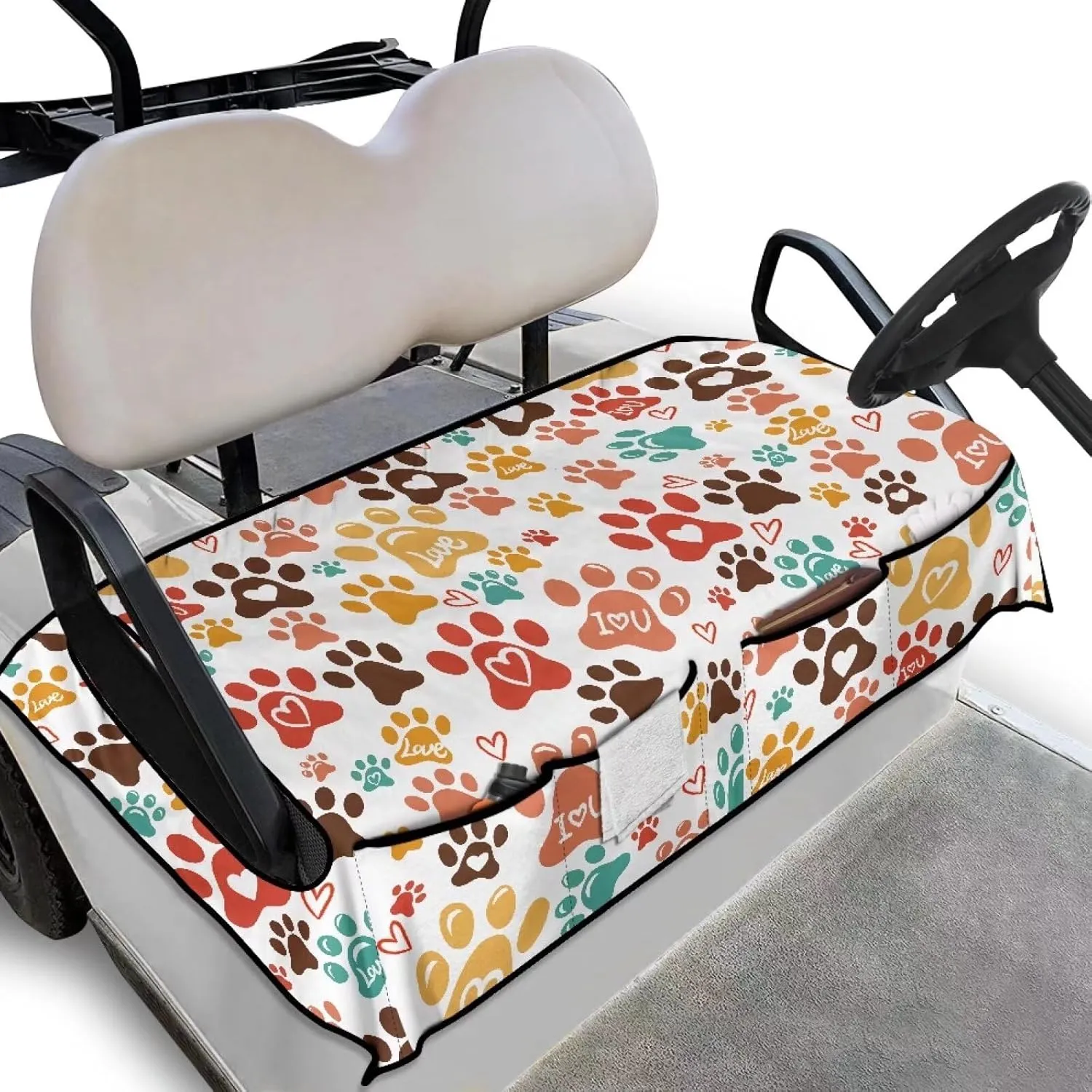 AFPANQZ Golf Cart Seat Cover with Pockets Universal Lightweight Microfiber Golf Cart Seat Blanket Washable Golf Cushion