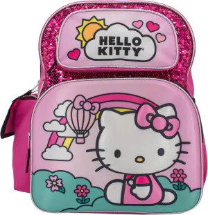 AI ACCESSORY INNOVATIONS Hello Kitty Backpack for Girls, Sanrio Kawaii Bookbag, 16 Inch Anime School Bag with 3D Features