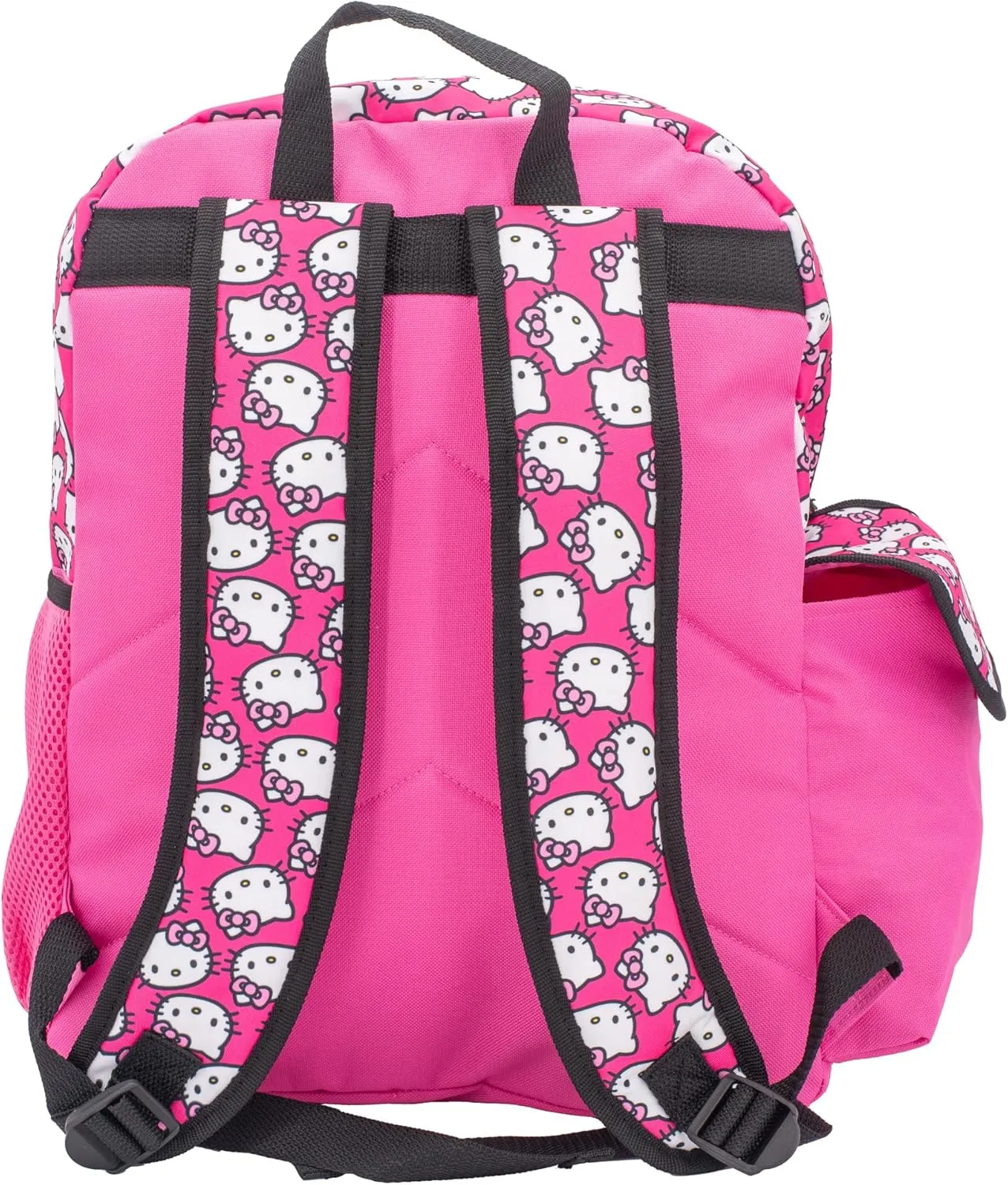 AI ACCESSORY INNOVATIONS Hello Kitty Backpack for Girls, Sanrio Kawaii Bookbag, 16 Inch Anime School Bag with 3D Features