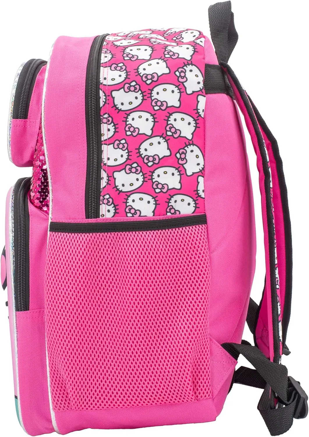 AI ACCESSORY INNOVATIONS Hello Kitty Backpack for Girls, Sanrio Kawaii Bookbag, 16 Inch Anime School Bag with 3D Features