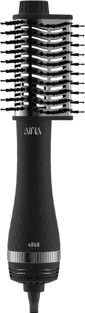 AINA Hot air Brush, Blow Dryer 65MM 2-in-1 Titanium Brush Dryer, 3 Heat Settings | 360° Vented Airflow 110V/ALCI Plug