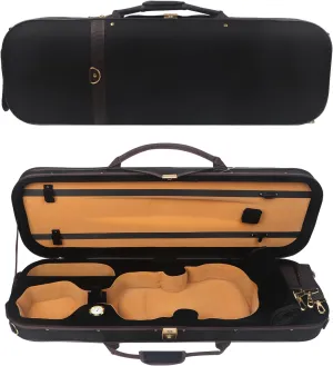 AKLOT Sturdy Violin Travel Case 4/4 (Full Size) with Velvet Lining, Humidity Meter, Backpack Strap, Dust Cloth