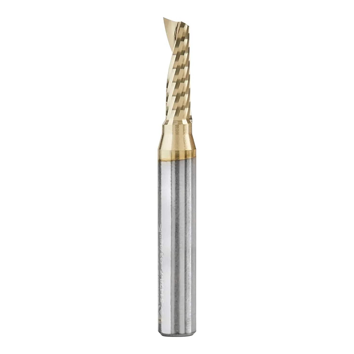 Amana Tool CNC Solid Carbide Spiral O Flute Up-Cut, Aluminum Cutting Router Bit, ZrN Coated, 51478-Z, 3/16 D x 5/8 CH x 1/4 SHK x 2 Inch L