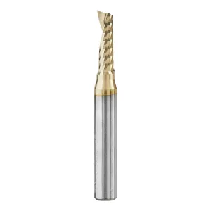 Amana Tool CNC Solid Carbide Spiral O Flute Up-Cut, Aluminum Cutting Router Bit, ZrN Coated, 51478-Z, 3/16 D x 5/8 CH x 1/4 SHK x 2 Inch L