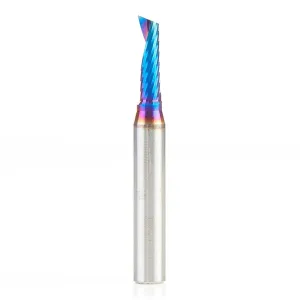 Amana Tool Spektra Coated Solid Carbide CNC Spiral Single O-Flute Router Bit for Plastic Cutting, 51417-K, 3/16 D x 5/8 CH x 1/4 SHK x 2 Inch Long Up-Cut with Mirror Finish