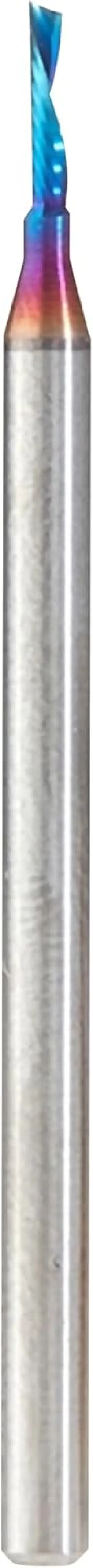 Amana Tool Spektra Coated Solid Carbide CNC Spiral Single O-Flute Router Bit for Plastic Down-Cut, 51515-K, 1/16 D x 1/4 CH x 1/8 SHK x 2 Inch L