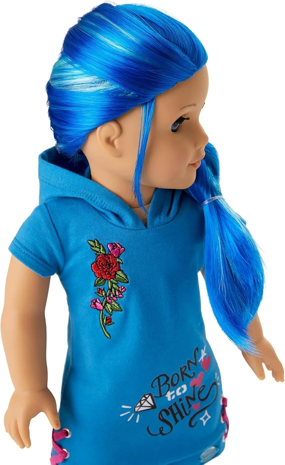 American Girl Truly Me 18-inch Doll #90 with Blue Eyes, Long Blue Hair, and Lt-to-Med Skin in Skater Dress, For Ages 6 