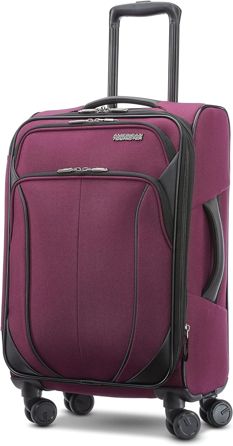 American Tourister 4 KIX 2.0 Expandable Softside Luggage with Spinner Wheels, 20 SPINNER, PURPLE ORCHID