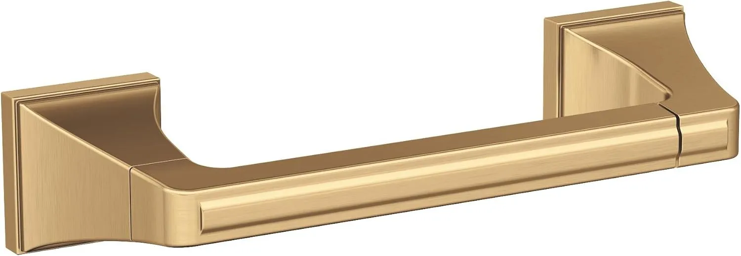 Amerock BH36021CZ | Champagne Bronze Pivoting Double Post Toilet Paper Holder | 8-13/16 in. (224 mm) Toilet Tissue Holder | Mulholland | Bath Tissue Holder | Bathroom Hardware | Bath Accessories