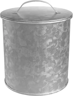 Amici Home Newport Galvanized Metal Canister | Dry Food Storage Container | Airtight Lid | 102 Ounce Capacity | Farmhouse Décor | Rustic Metal Canister for Kitchen Countertop