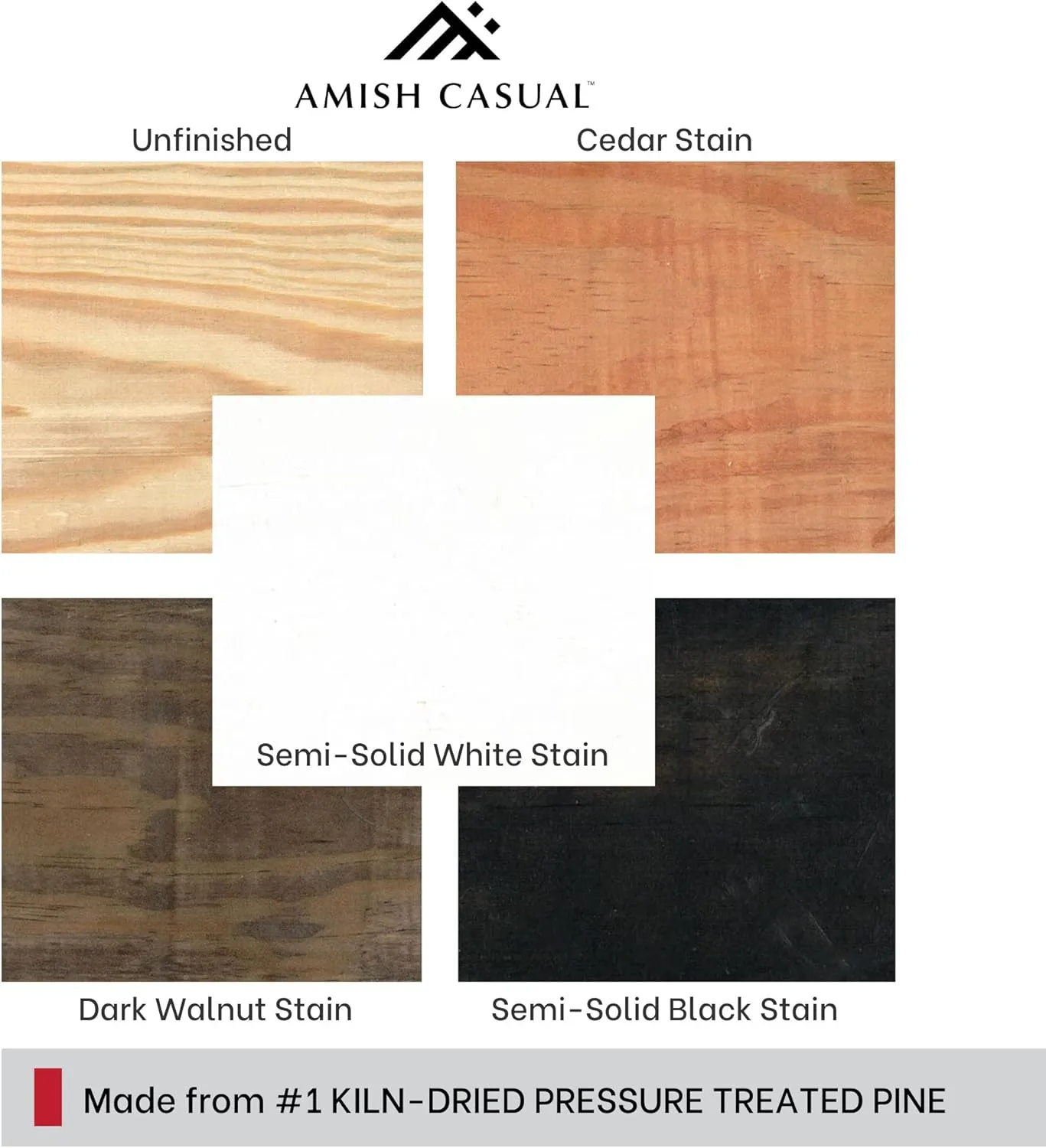 Amish Casual Heavy Duty Wooden Roll Back 4 Foot Porch Swing in Cedar Stain, Authentic Amish Craftsmanship from Treated Pine with 700 Lb. Weight Capacity