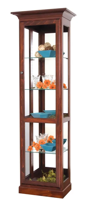 Amish Solid Wood Poplar Traditional Curio Display Cabinet