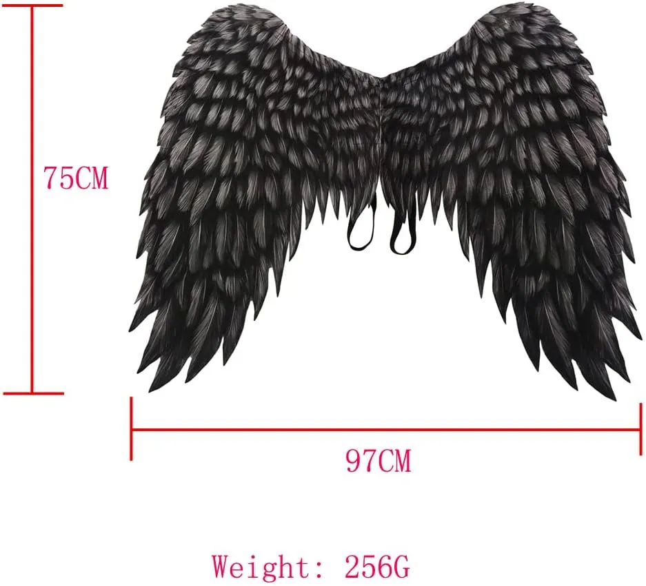 Anbaby 3D Printed Feathers Angel Wings Festive Party Props Costumes for Cosplay Decorative Wings