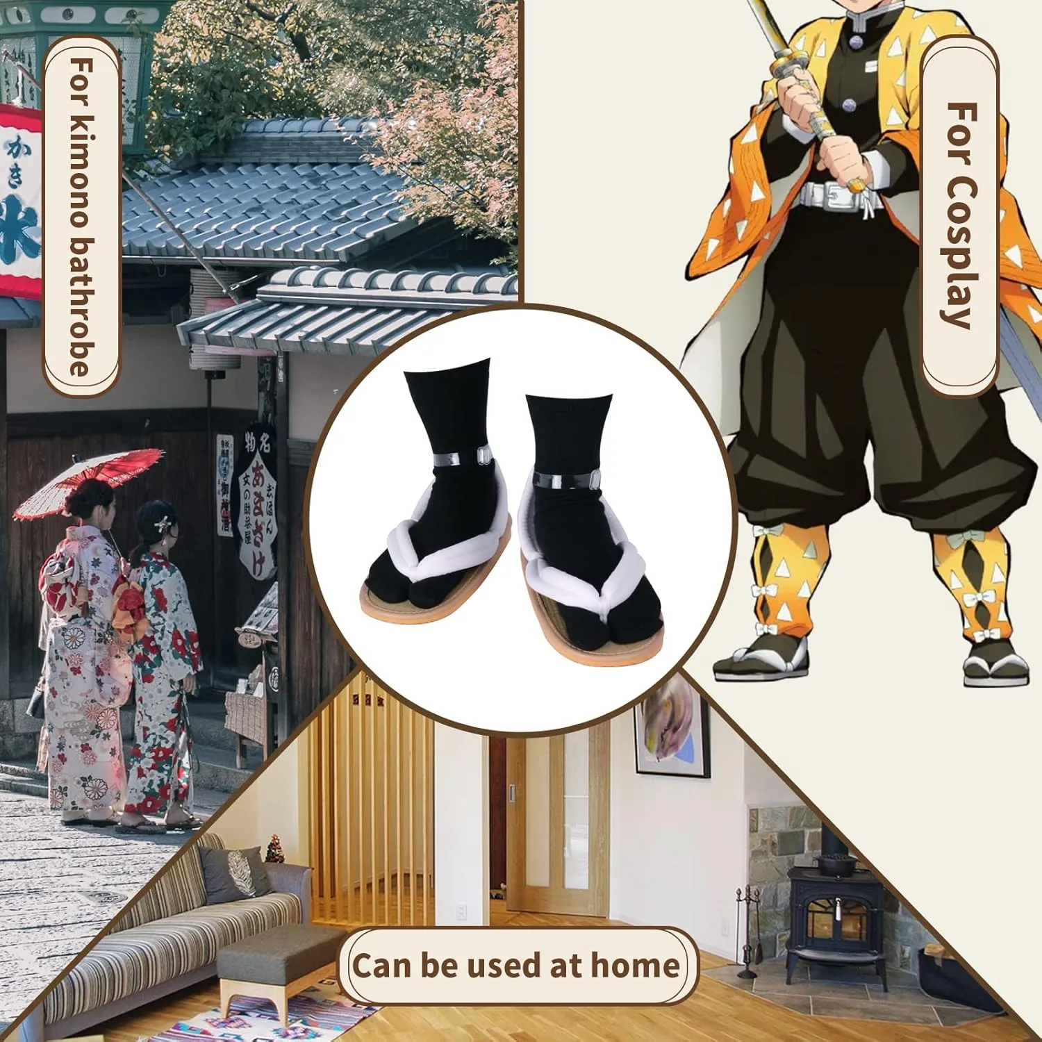 Anime Unisex Cosplay Clog Shoes Japanese Cosplay Prop Oshitari