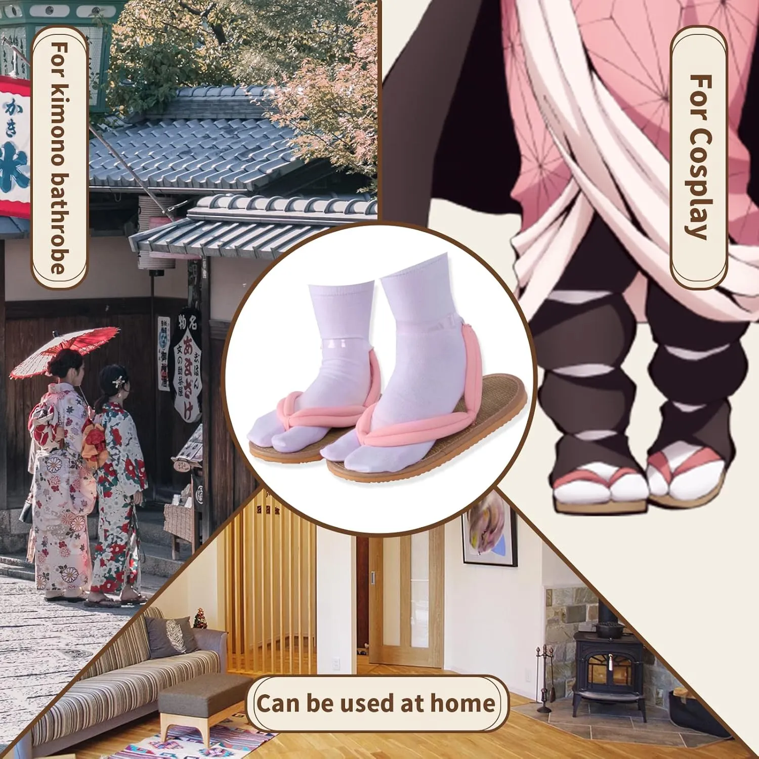 Anime Unisex Cosplay Clog Shoes Japanese Cosplay Prop Oshitari