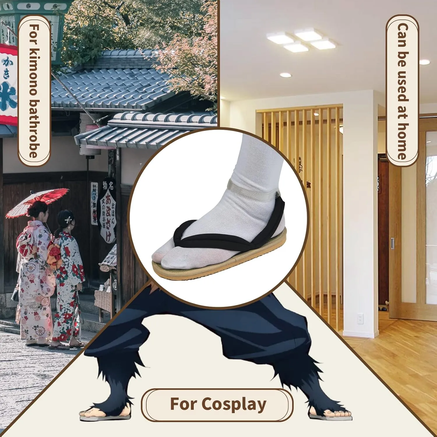 Anime Unisex Cosplay Clog Shoes Japanese Cosplay Prop Oshitari