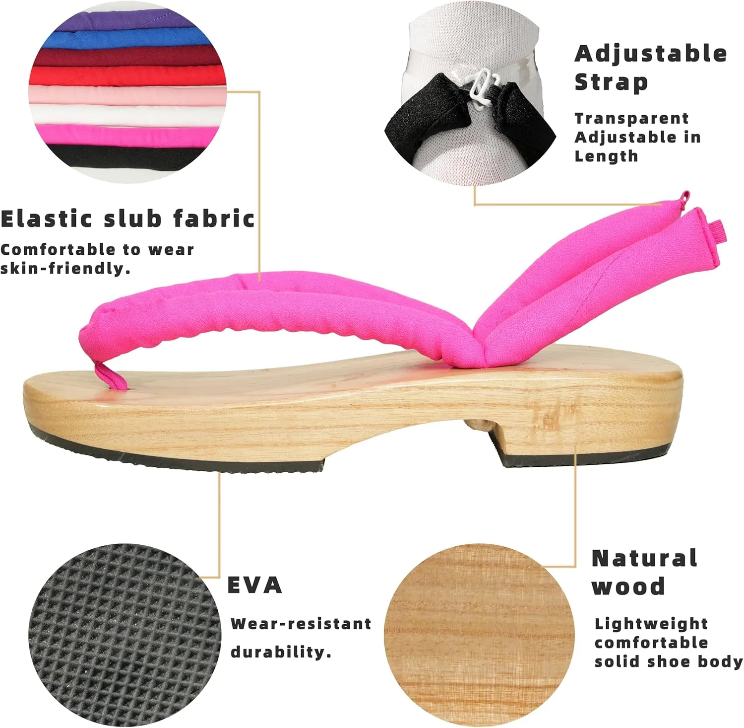 Anime Unisex Cosplay Versatile Summer Wooden Clog Shoes Japanese Cosplay Oshitari Prop