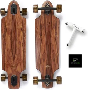 Arbor Flagship Series Complete Premium Cruiser Longboard Skateboard for Adults, Teens, Girls, Boys, Beginner, Intermediate & Advanced Riders. Fun Carving & Freestyle. Swell T Tool CWS Sticker
