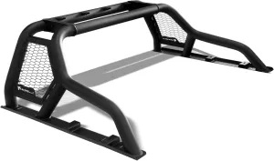 ARMORDILLO CR1 Roll Bar Chase Rack for 1/2 Ton Full Size Truck|LED Light Mounts|04-24 F150 F-150|07-18 Silverado Sierra 1500|07-24 Tundra|04-24 Titan|19-24 Ram 1500|CR-1 7180338 Chase Bar Matte Black