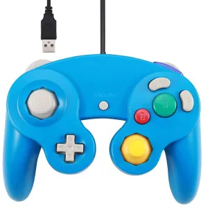 Arrocent GC Controller, Replacement for Gamecube Controller, Compatible with Wired USB Game Cube Controller/PC Windows 7 8 10 PC (Blue)