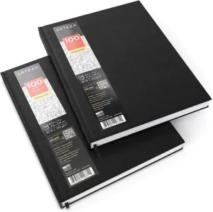 ARTEZA Hardcover Sketch Book 8.5 x 11 Drawing Pad 2 Pack 100 Sheets Sketch Pads for Drawing for Adults & Teens