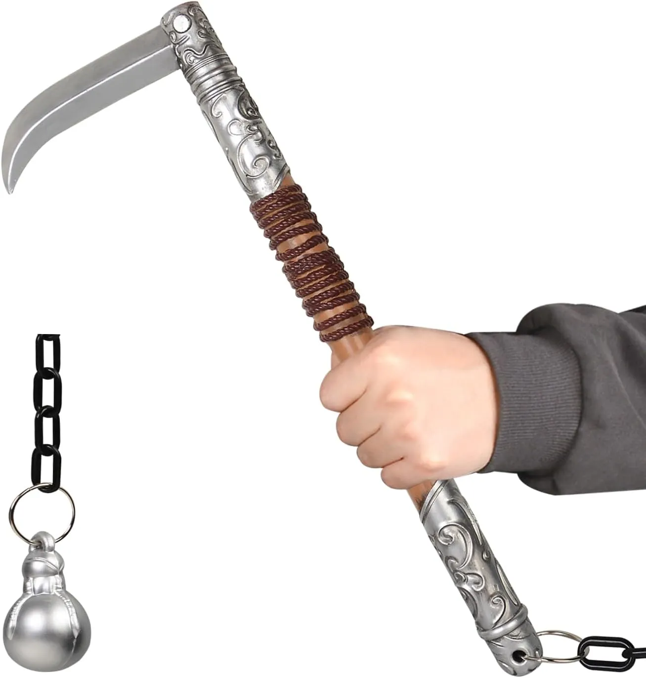Assassins Scythe Large Assassins Merch PU Foam Scythe for Cosplay Costume Prop, Collection, Gift Silver