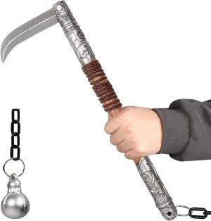 Assassins Scythe Large Assassins Merch PU Foam Scythe for Cosplay Costume Prop, Collection, Gift Silver