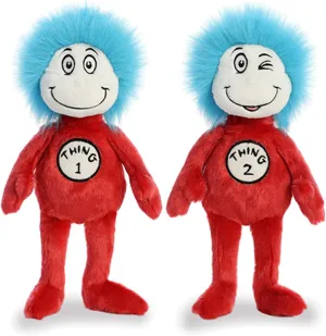 Aurora Plush Bundle of 2, 12" Thing 1 & Thing 2, Multicolor