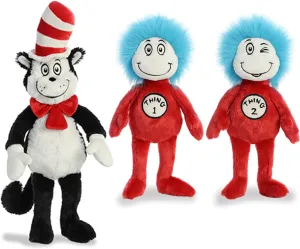 Aurora Plush Bundle of 3, 20" Cat in the Hat, and 12" Thing 1 & 12" Thing 2