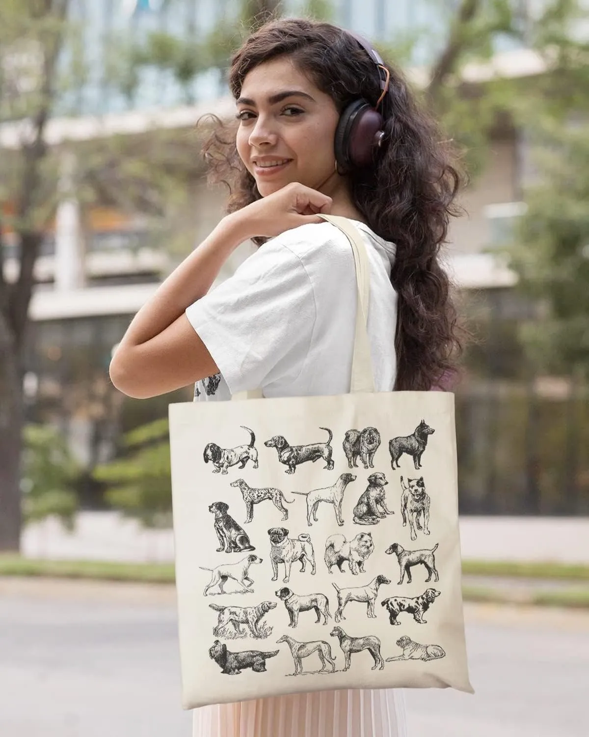 AUSVKAI Canvas Tote Bag Aesthetic for Women, Cute Reusable Cloth Cotton Bags for Shopping Beach Grocery