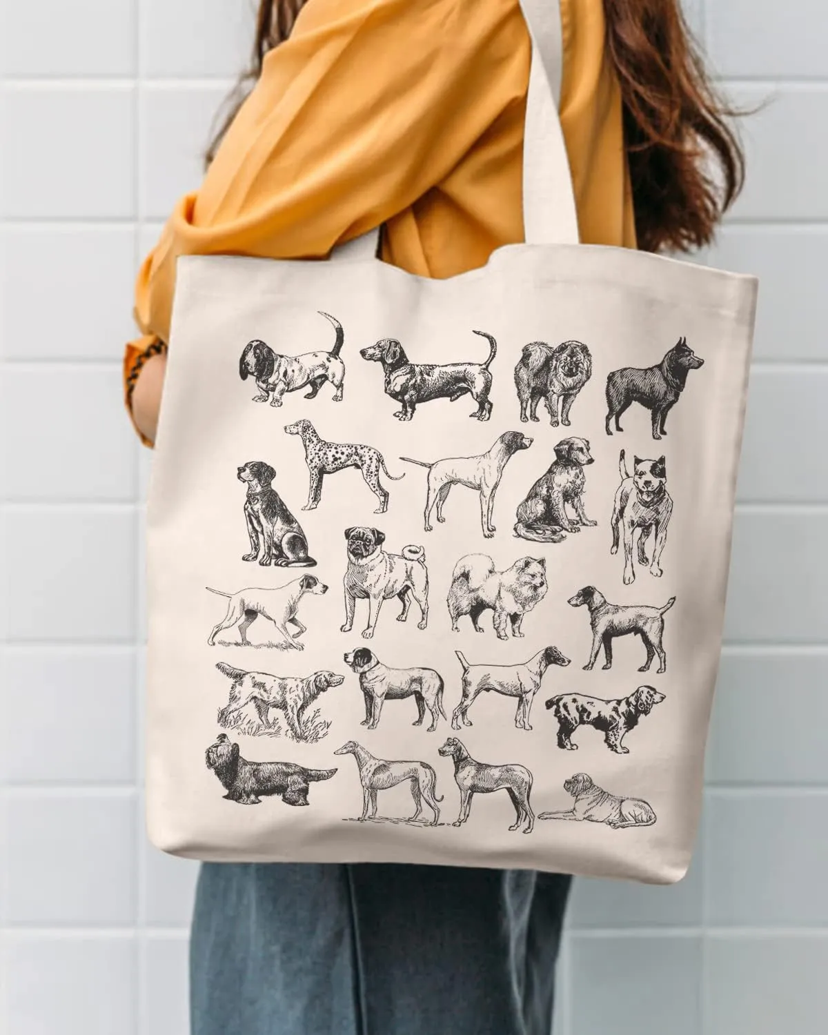 AUSVKAI Canvas Tote Bag Aesthetic for Women, Cute Reusable Cloth Cotton Bags for Shopping Beach Grocery